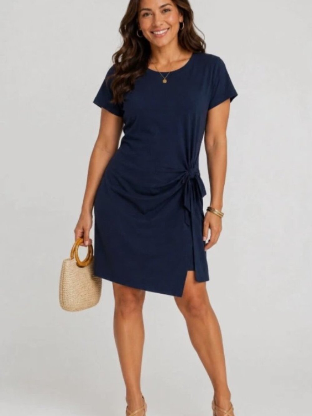 Threads 4 Thought Women's Navy Blue Wrap Dress- Size XL